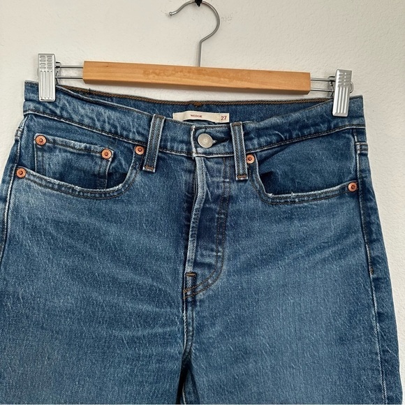 Levi’s Wedgie Icon Fit Jeans Medium Wash Size 27 Women’s Cotton Low Stretch Crop - Picture 7 of 12